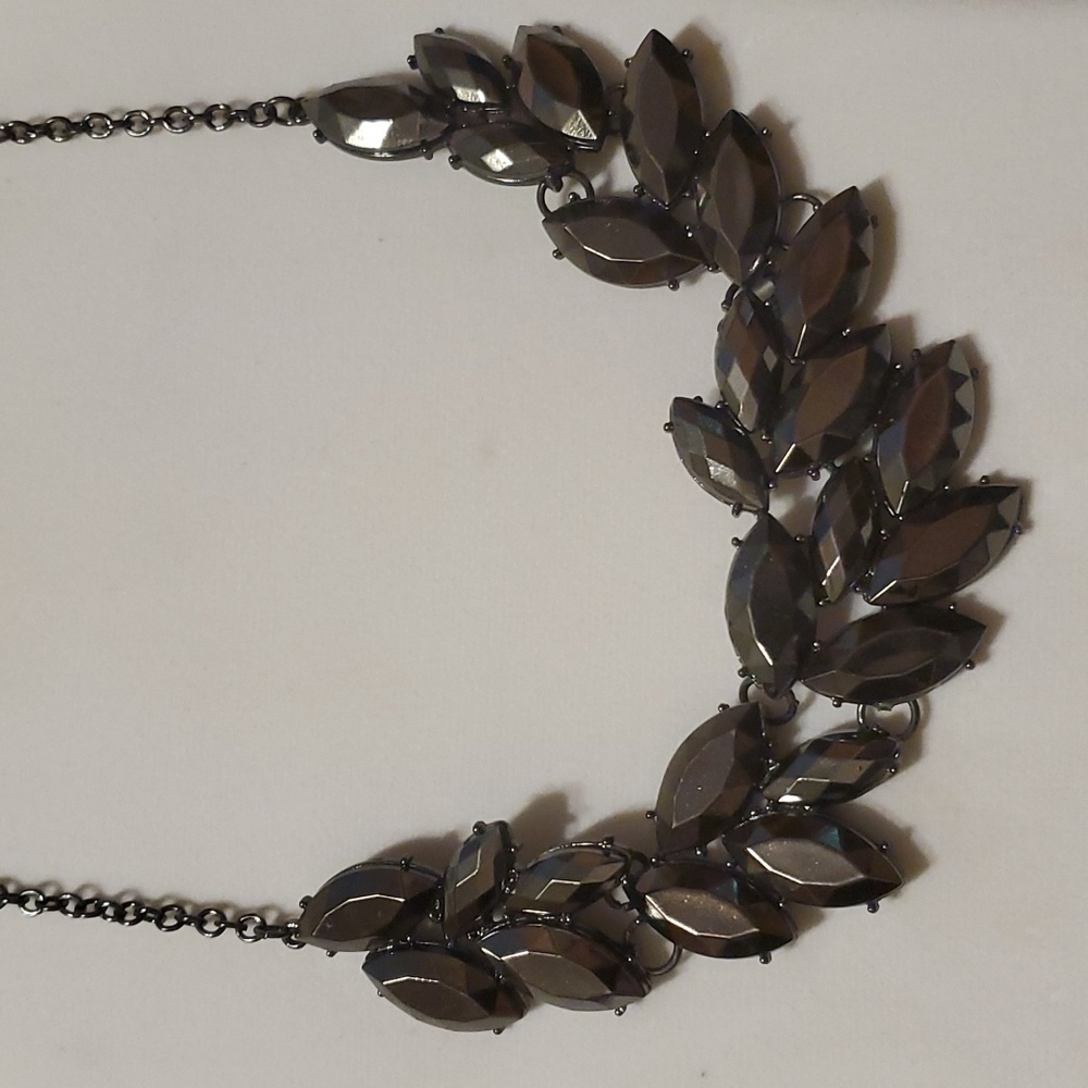 Gunmetal black chunky necklace